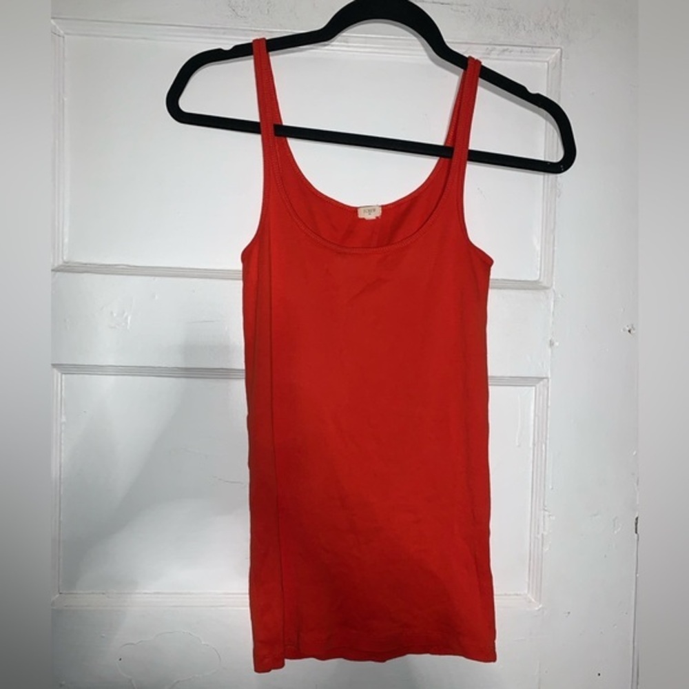 J. Crew‎ factory red/orange fitted tank top size small